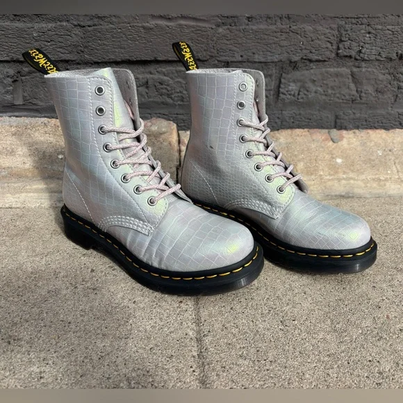 Iridescent Croc-Embossed Dr. Martens - Picture 2 of 6